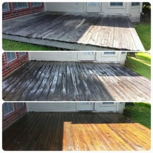 Another successful "before and after" deck cleaning story!